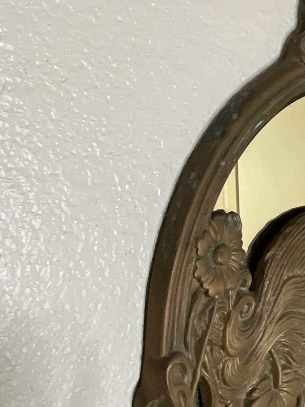 Vintage Silvestri Art Nouveau style brass wall mirror Art Deco Ivy Lady